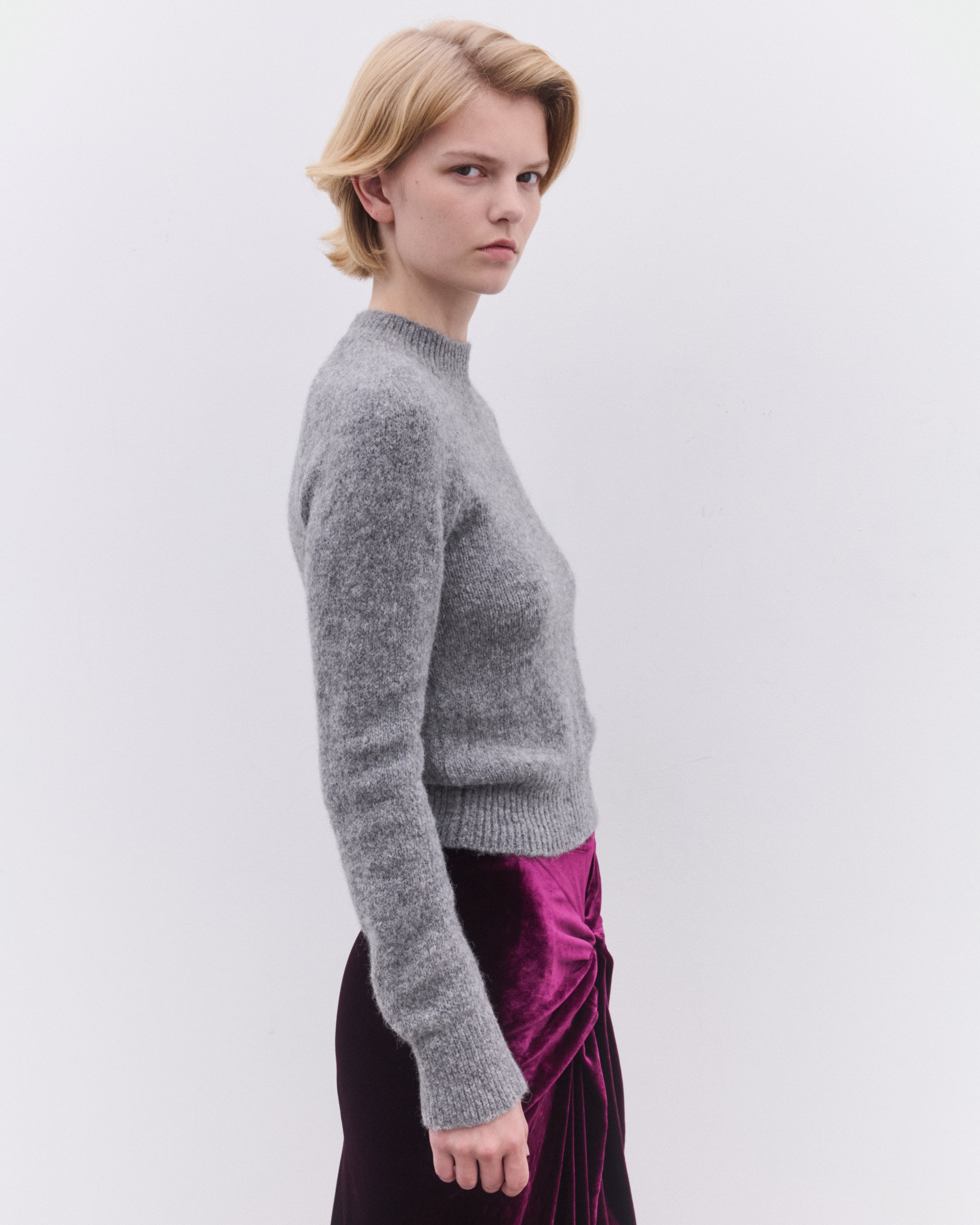 Dries Van Noten: Women's Fitted Sweater (Mid Grey) | Dover Street