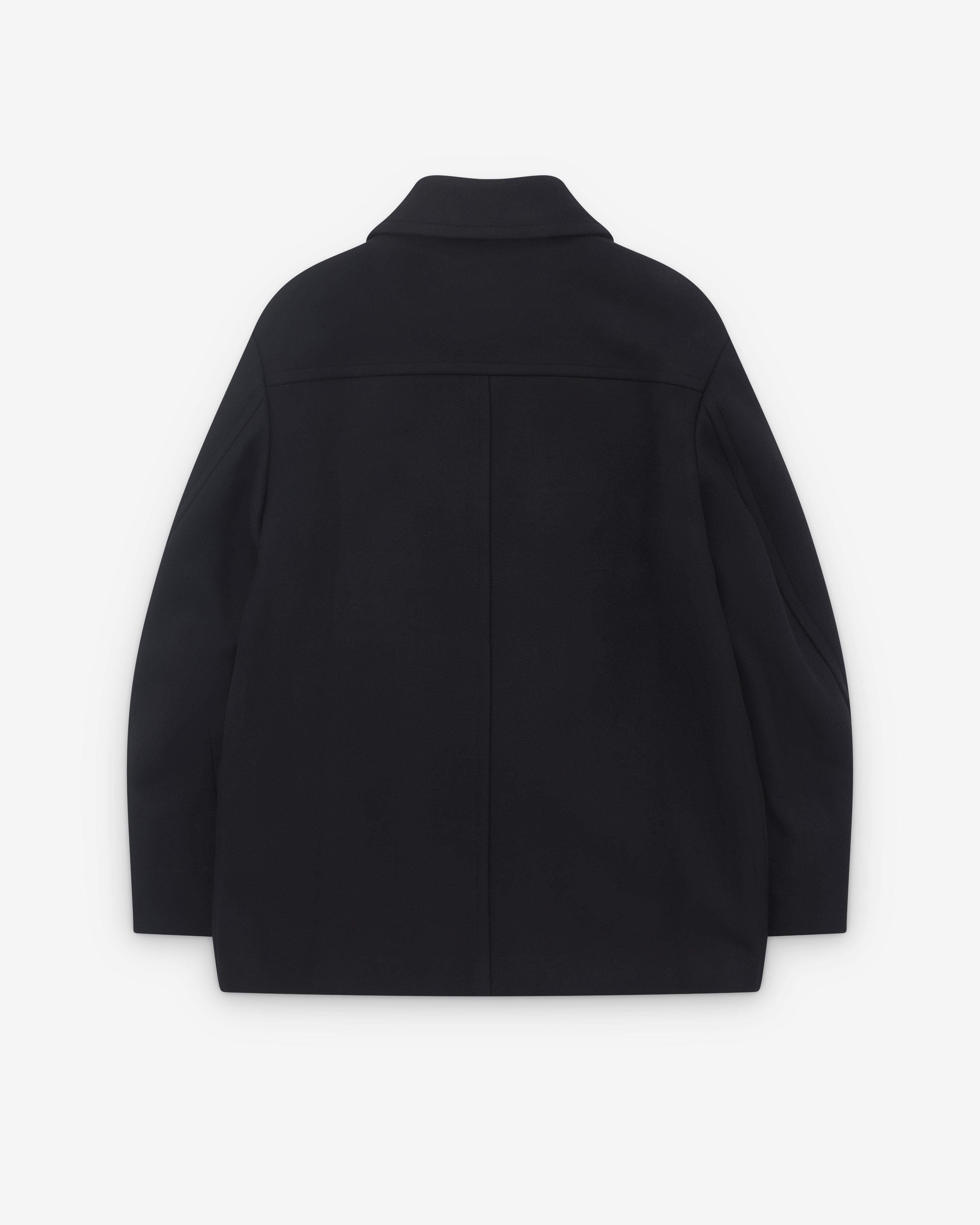 Dries Van Noten: Men's Point Collar Coat (Black) | Dover Street