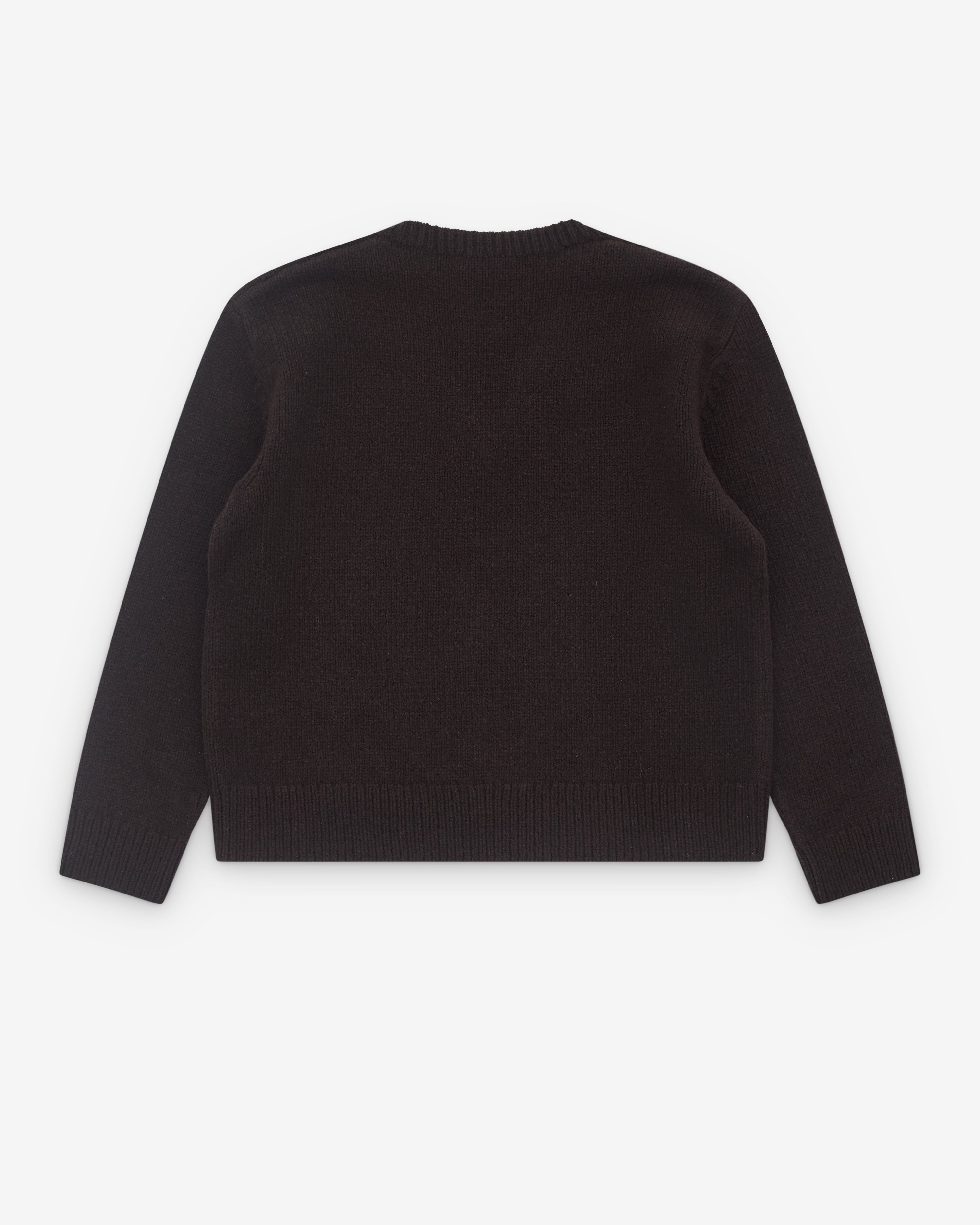 Dries Van Noten: Men's V-Neck Sweater (Dark Brown) | DSML E-SHOP