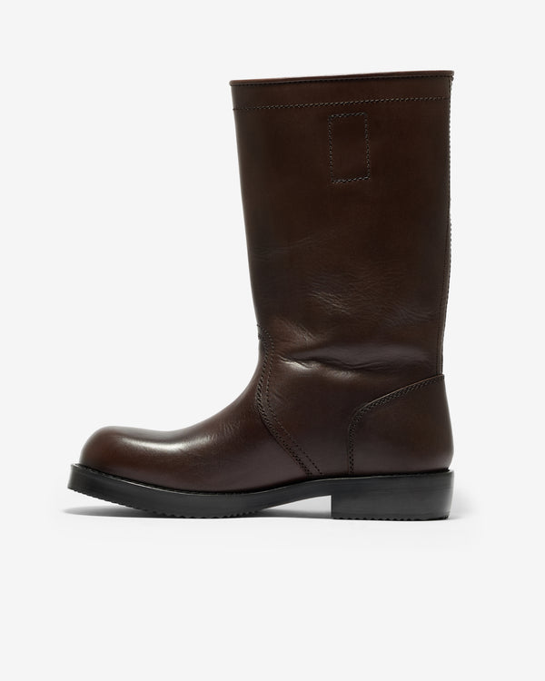 Dries Van Noten - Men’s Leather Biker Boots - (Dark Brown)