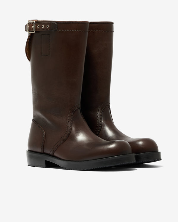 Dries Van Noten - Men’s Leather Biker Boots - (Dark Brown)