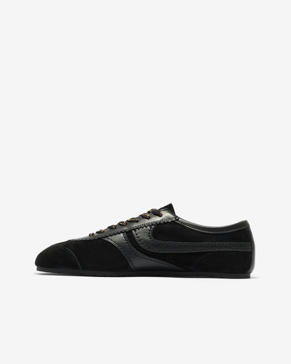 Dries Van Noten - Men’s Stripe Suede Low-Top Trainers - (Black)