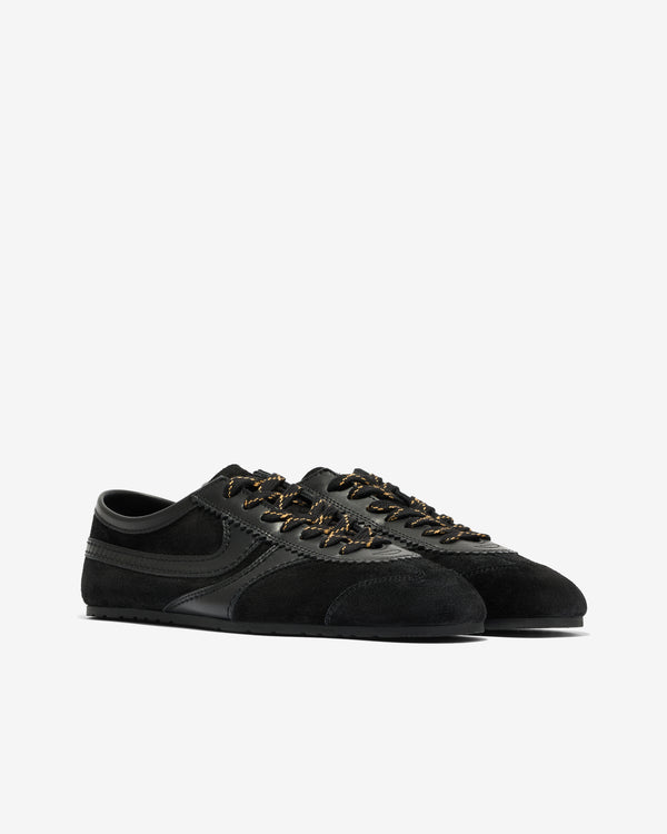 Dries Van Noten - Men’s Stripe Suede Low-Top Trainers - (Black)