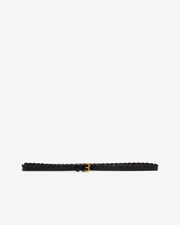 Dries Van Noten - Women’s Embellished Leather Belt - (Taupe)