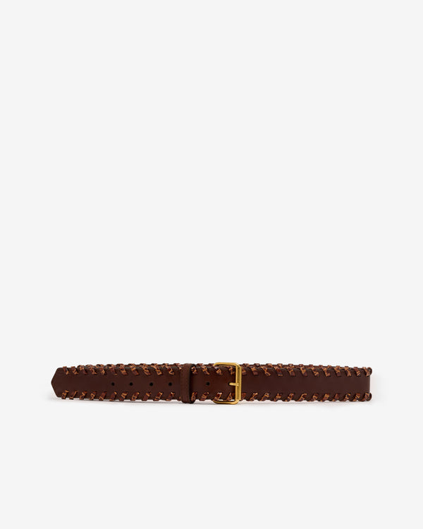 Dries Van Noten - Women’s Embellished Leather Belt - (Tan)