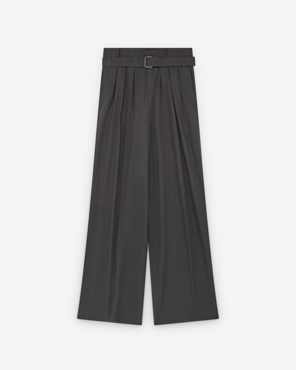 Dries Van Noten - Men's Belted Pleated Trousers - (Dark Grey)