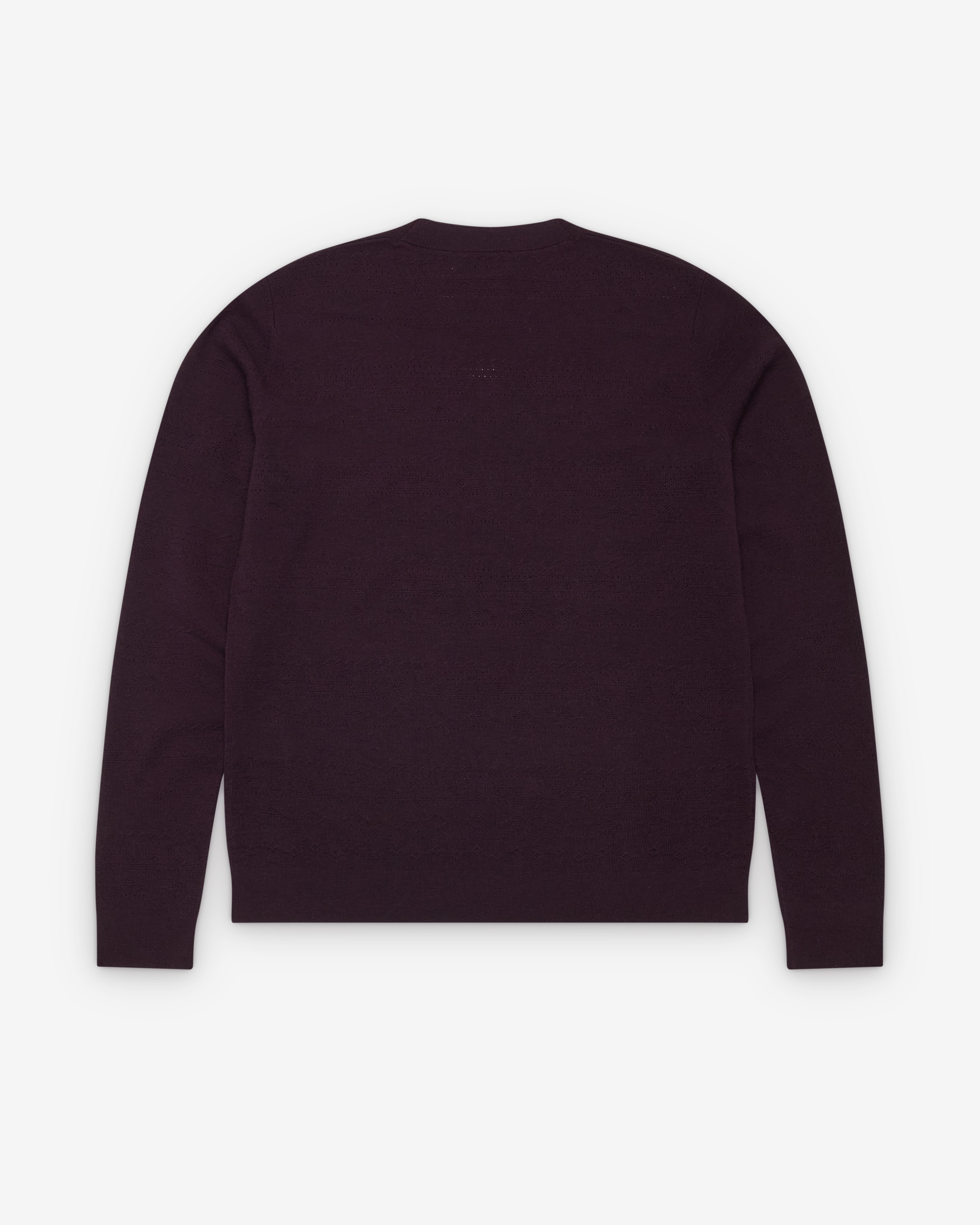 DRIES VAN NOTEN 100%ウール Vネックセーター L Dries Van Noten: Men's V-Neck Sweater (Dark Purple) | Dover Street
