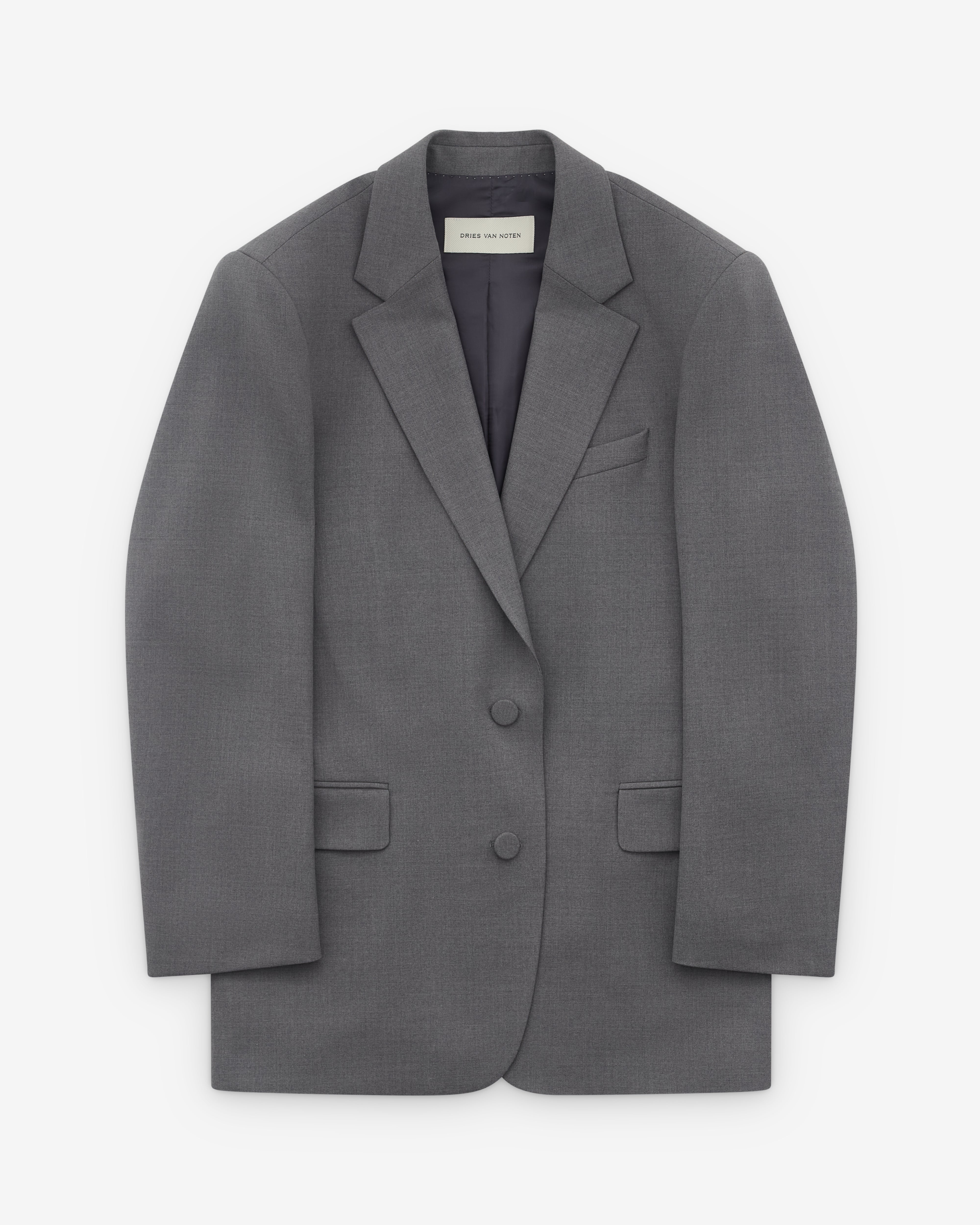 Dries Van Noten: Women's Oversized Blazer (Grey) | DSML E-SHOP