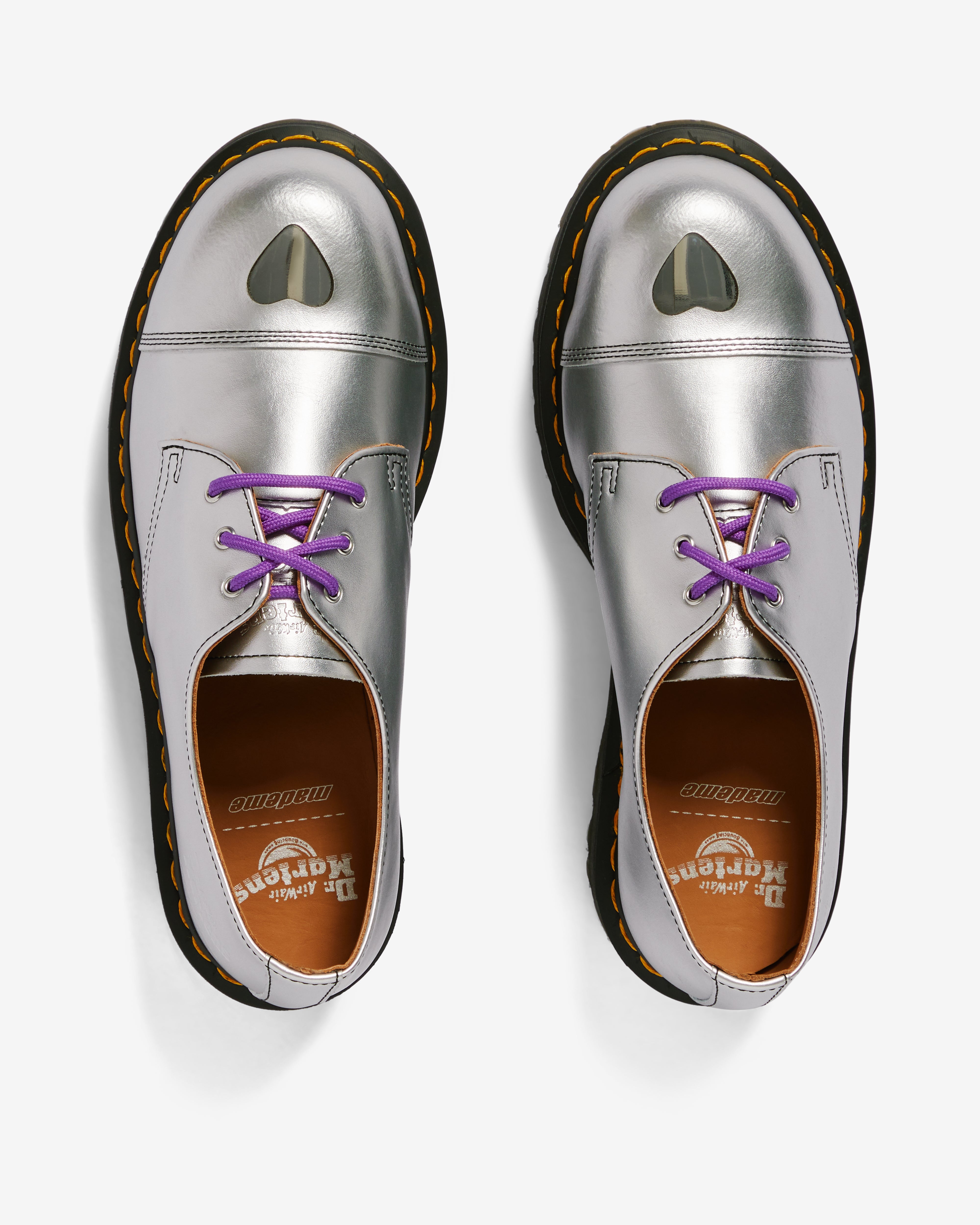 Dr. Martens × MadeMe1461 1461 Platform MADEME Leather Oxford Shoes in Silver | Dr. Martens
