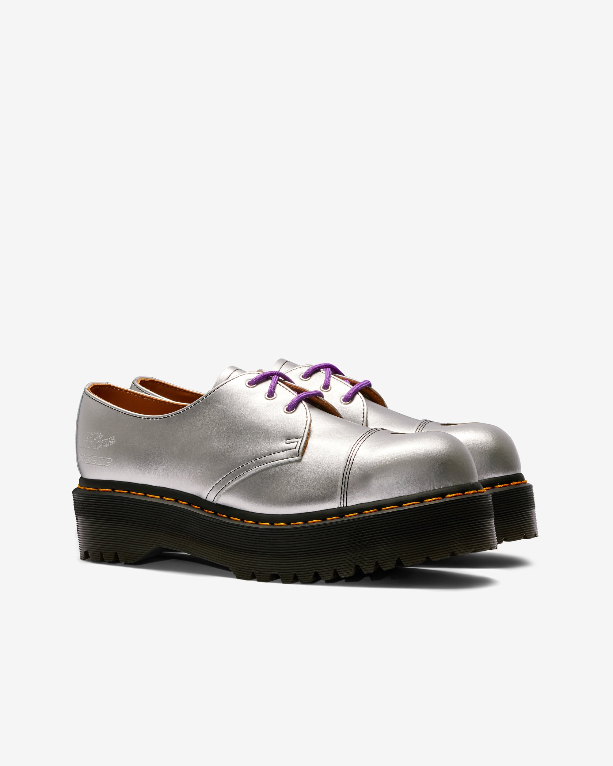 Martens MadeMe 1461 Platform Oxford Shoes (Silver)