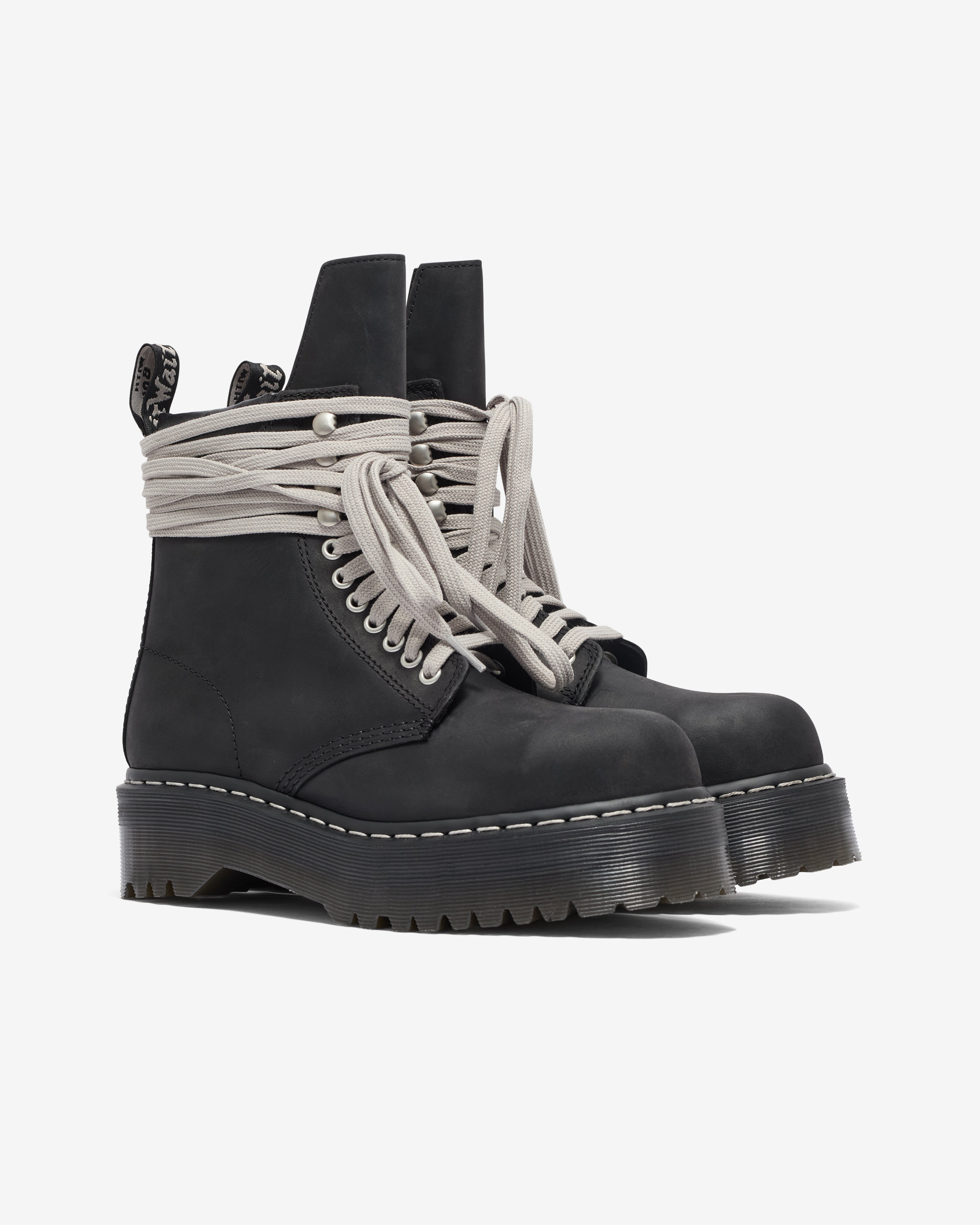 靴 26cm Quad Sole Steel Toe Boot Black Rick Owens: Quad Sole Steel Toe Boot (Black) | DSML E-SHOP