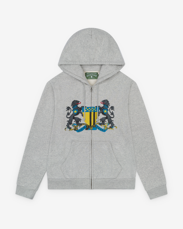 Denim Tears - Men's Coat Of Arms Zip Up Hoodie - (Grey)