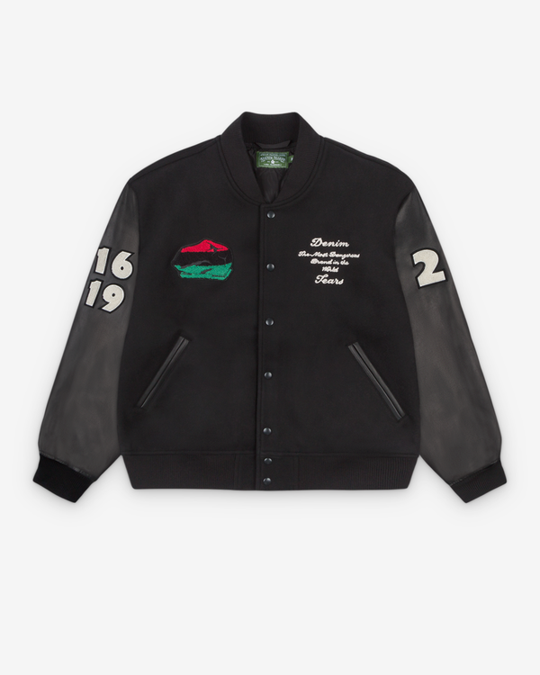 Denim Tears - Men's Peace Wreath Varsity Jacket - (Black)