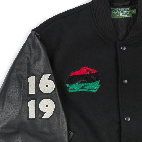 Denim Tears - Men's Peace Wreath Varsity Jacket - (Black)