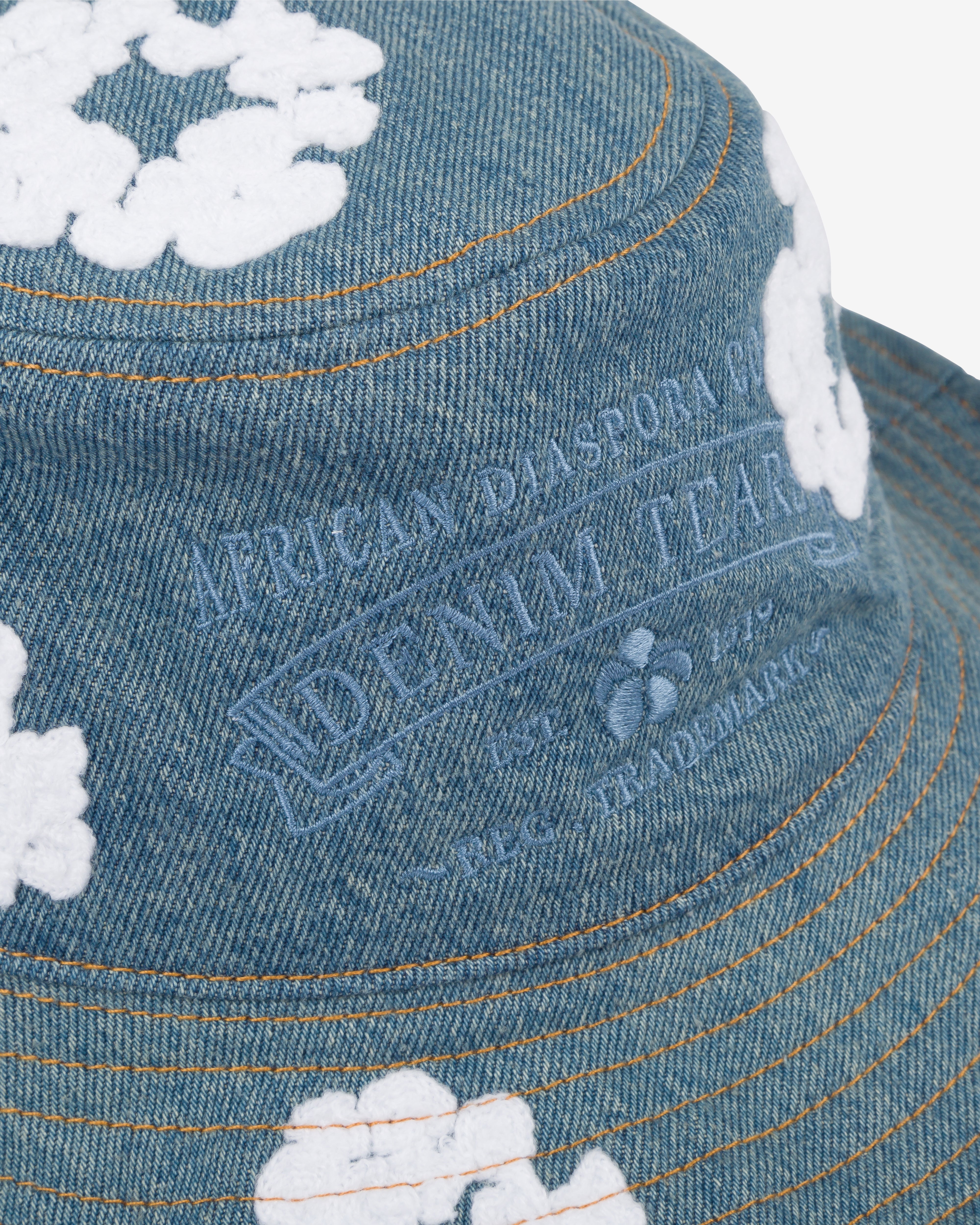 Denim Tears: Men's Denim Wreath Bucket Hat (Light Wash
