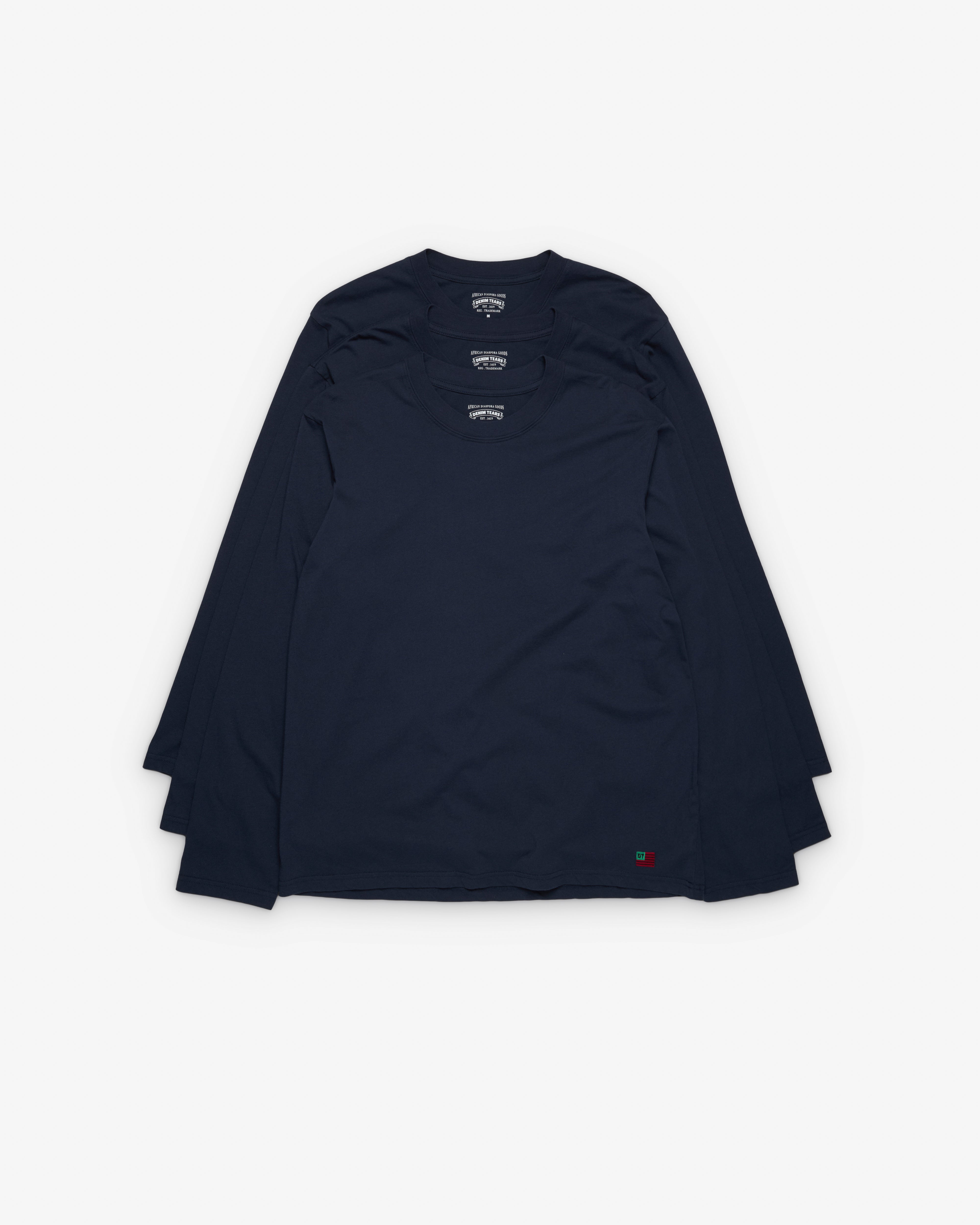 Denim Tears: Men's Long Sleeve Flag Tee (Navy) | Dover Street