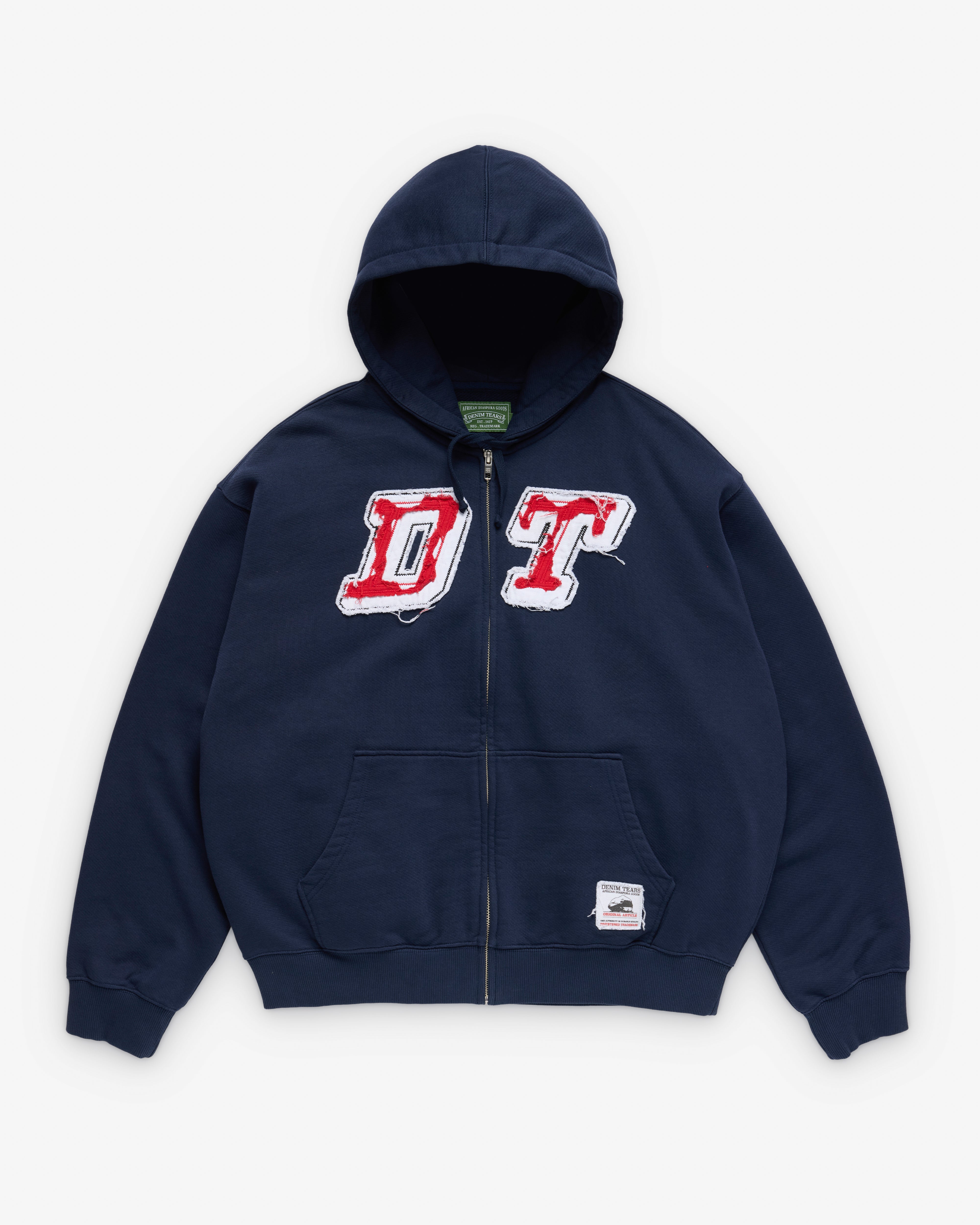 Denim Tears: Men's DT Zip Hoodie (Navy) | Dover Street Market London