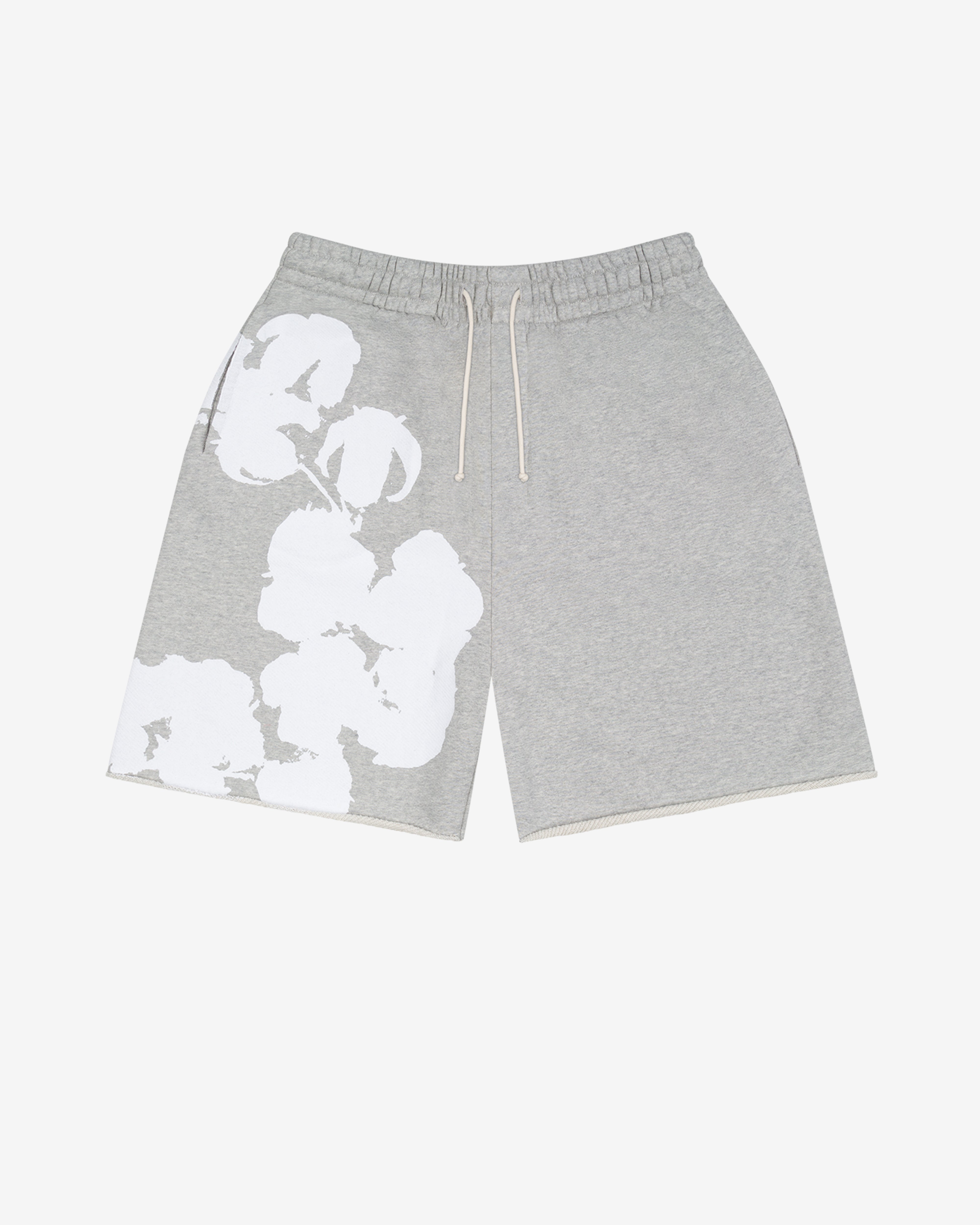 Denim Tears: Men's Jumbo Wreath Sweat Shorts (Grey) | DSML E-SHOP