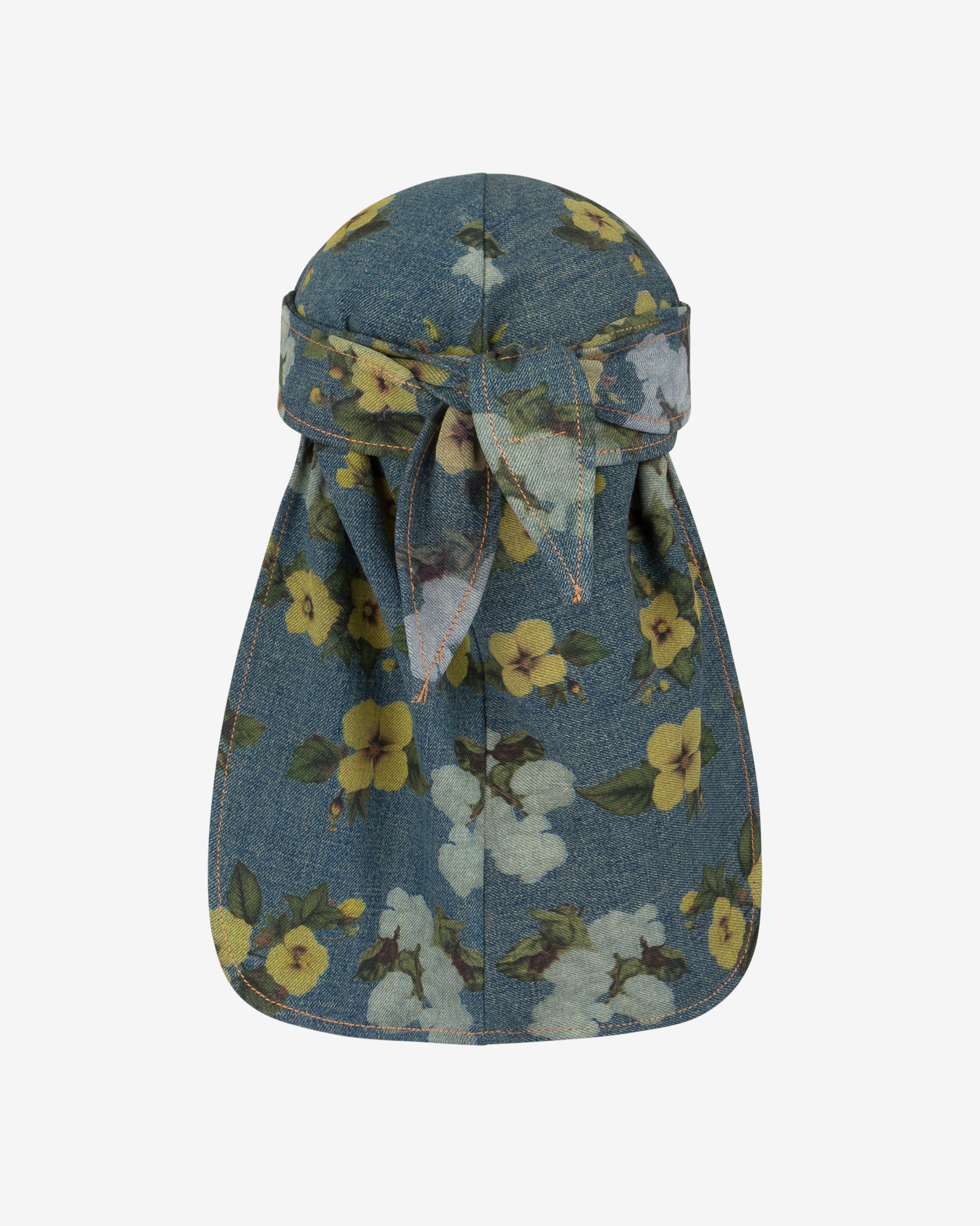 Denim Tears: Cotton Fleur De-Lis Denim Durag (Blue) | DSML E