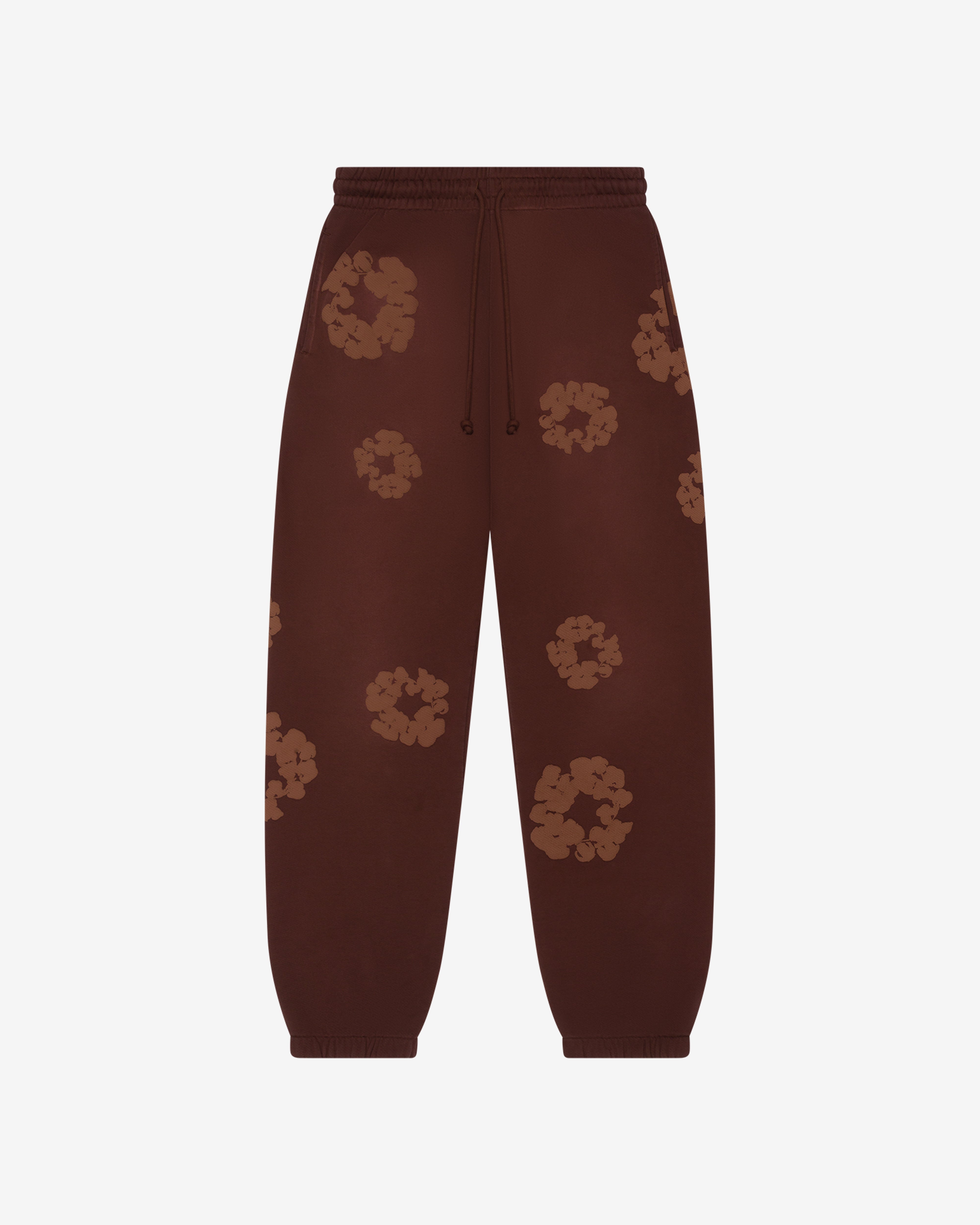 Denim Tears: Men's Mono Cotton Wreath Sweatpants (Brown) | DSML E-SHOP