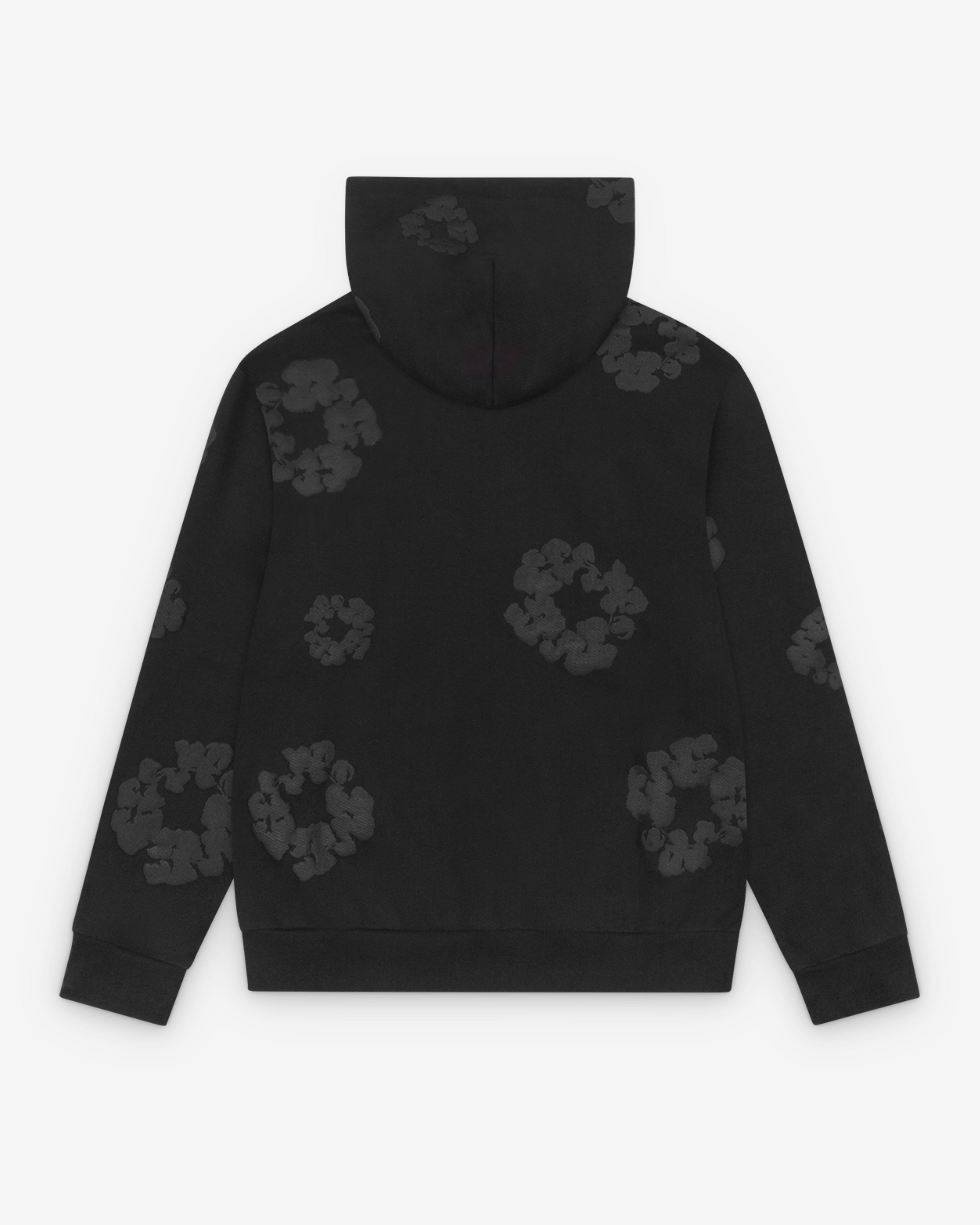 Denim Tears: Men's Mono Wreath Zip Hoodie (Black) | Dover Street