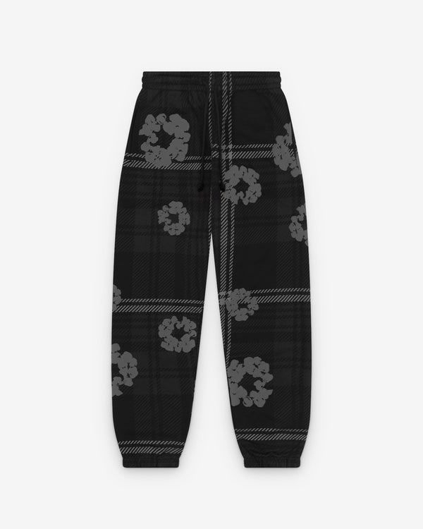 Denim Tears - Men's Plaid Cotton Wreath Sweatpant - (Black)