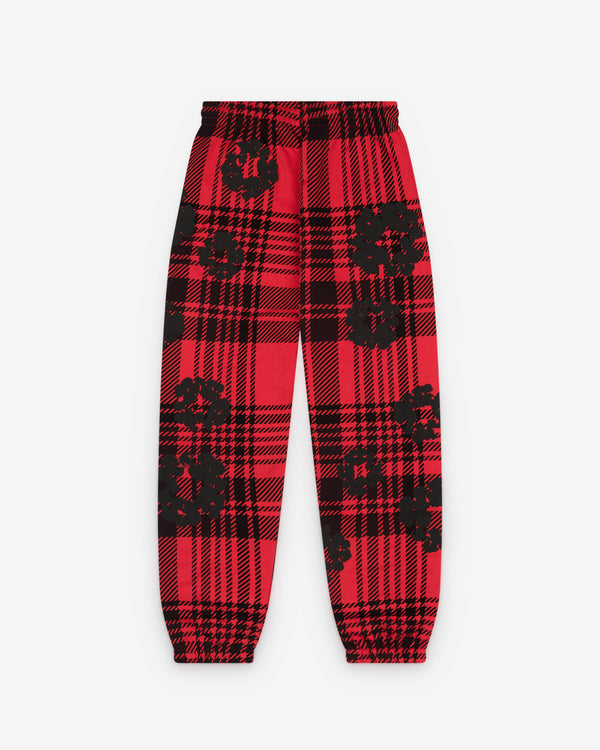 Denim Tears - Men's Plaid Cotton Wreath Sweatpant - (Red)