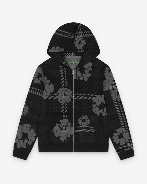 Denim Tears - Men's Plaid Cotton Wreath Zip Hoodie - (Black)