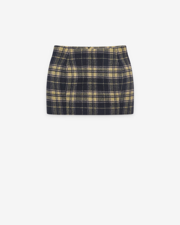 Duran Lantink - Women's Padded Tartan Mini Skirt - (Yellow Tartan)