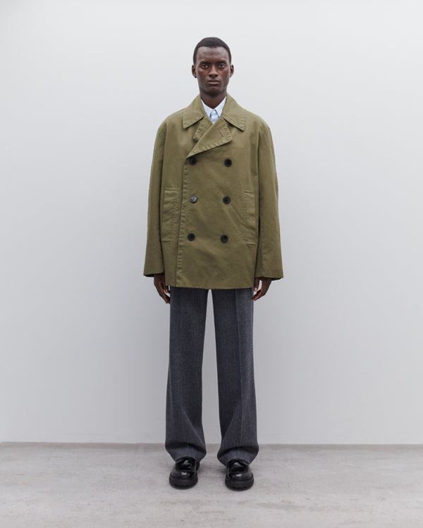 Dries Van Noten - Men’s Short Double Breasted Coat - (Khaki)