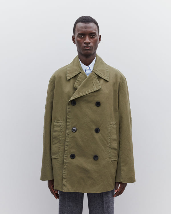 Dries Van Noten - Men’s Short Double Breasted Coat - (Khaki)
