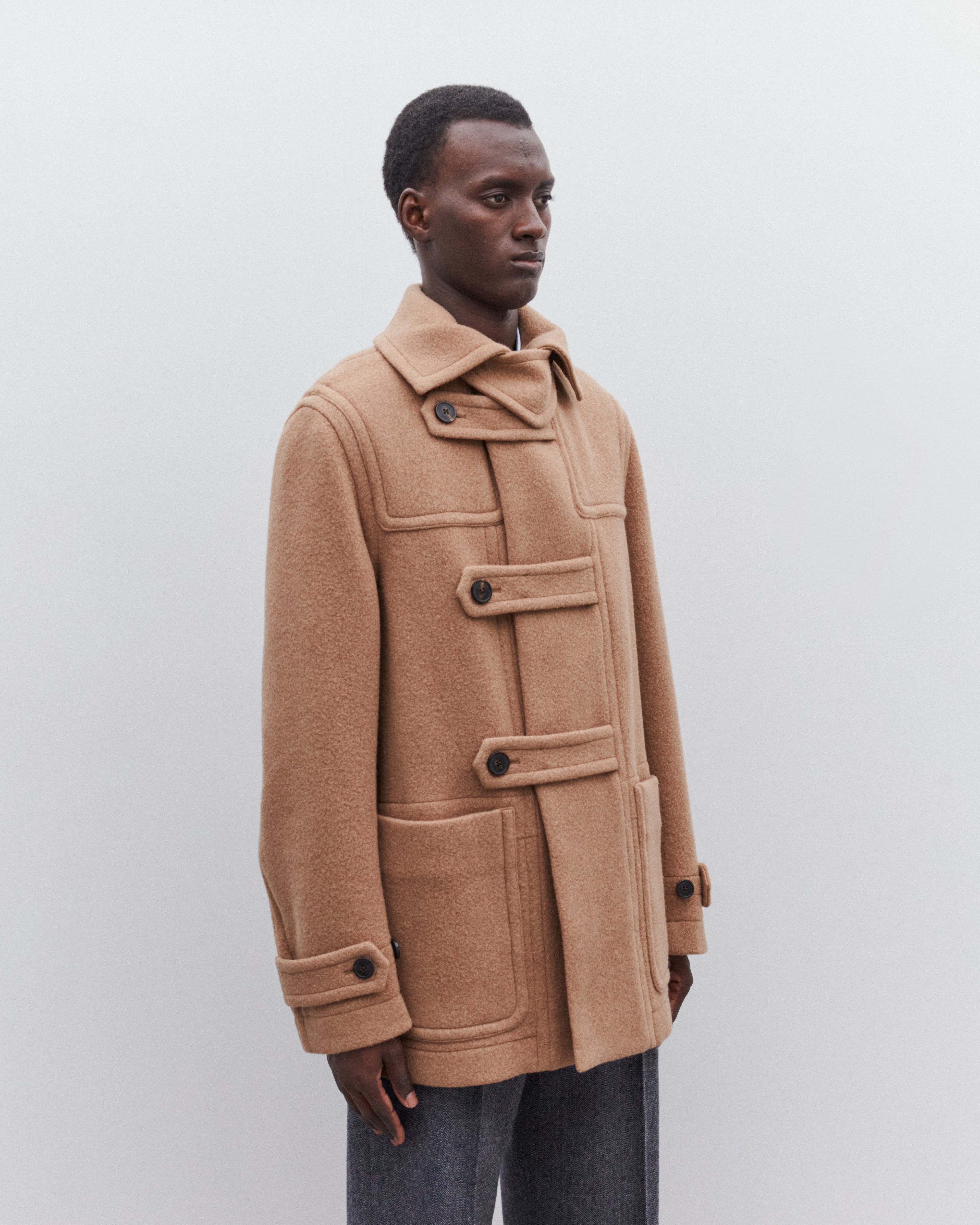 Dries Van Noten: Men's Duffle Coat (Camel) | DSML E-SHOP