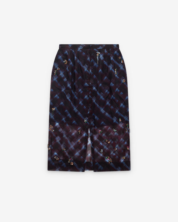 Dries Van Noten - Women’s s Embellished Skirt - (Burgundy)