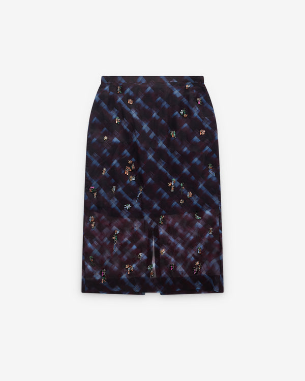 Dries Van Noten - Women’s s Embellished Skirt - (Burgundy)