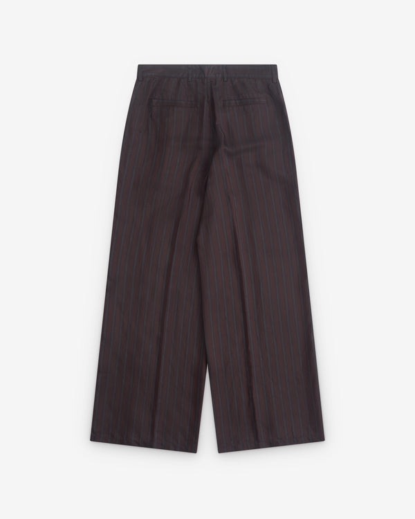 Dries Van Noten - Women’s Wide Leg Striped Trouser - (Burgundy)