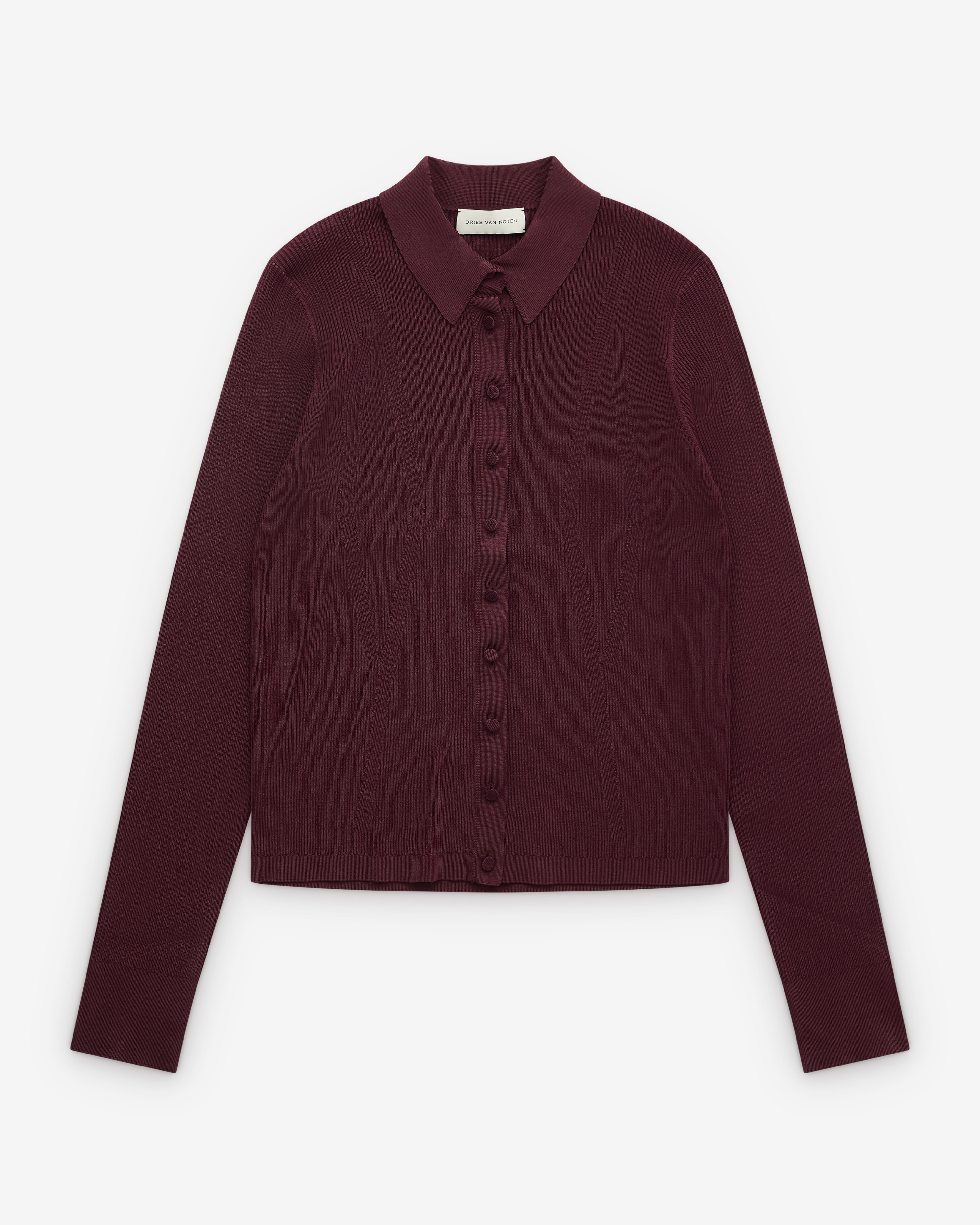 Dries Van Noten: Women's Tielt Cardigan (Burgundy) | Dover Street