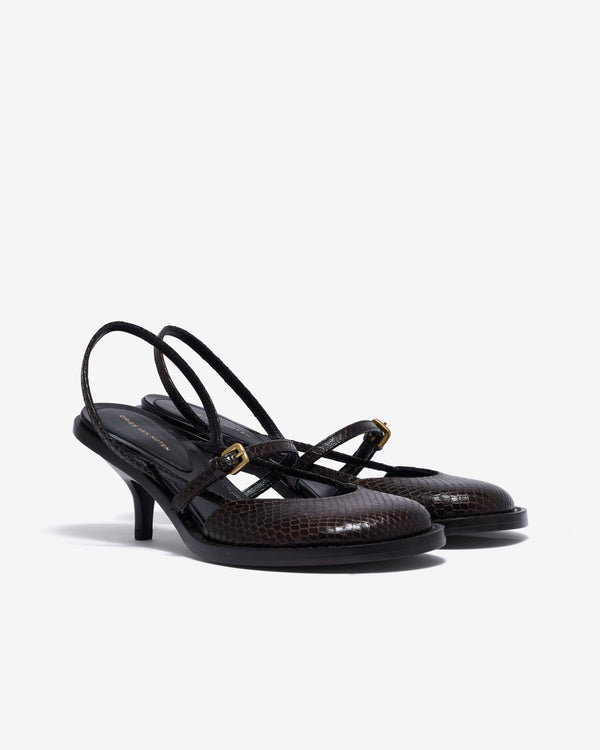Dries Van Noten - Women’s Slingback Pumps - (Dark Brown)