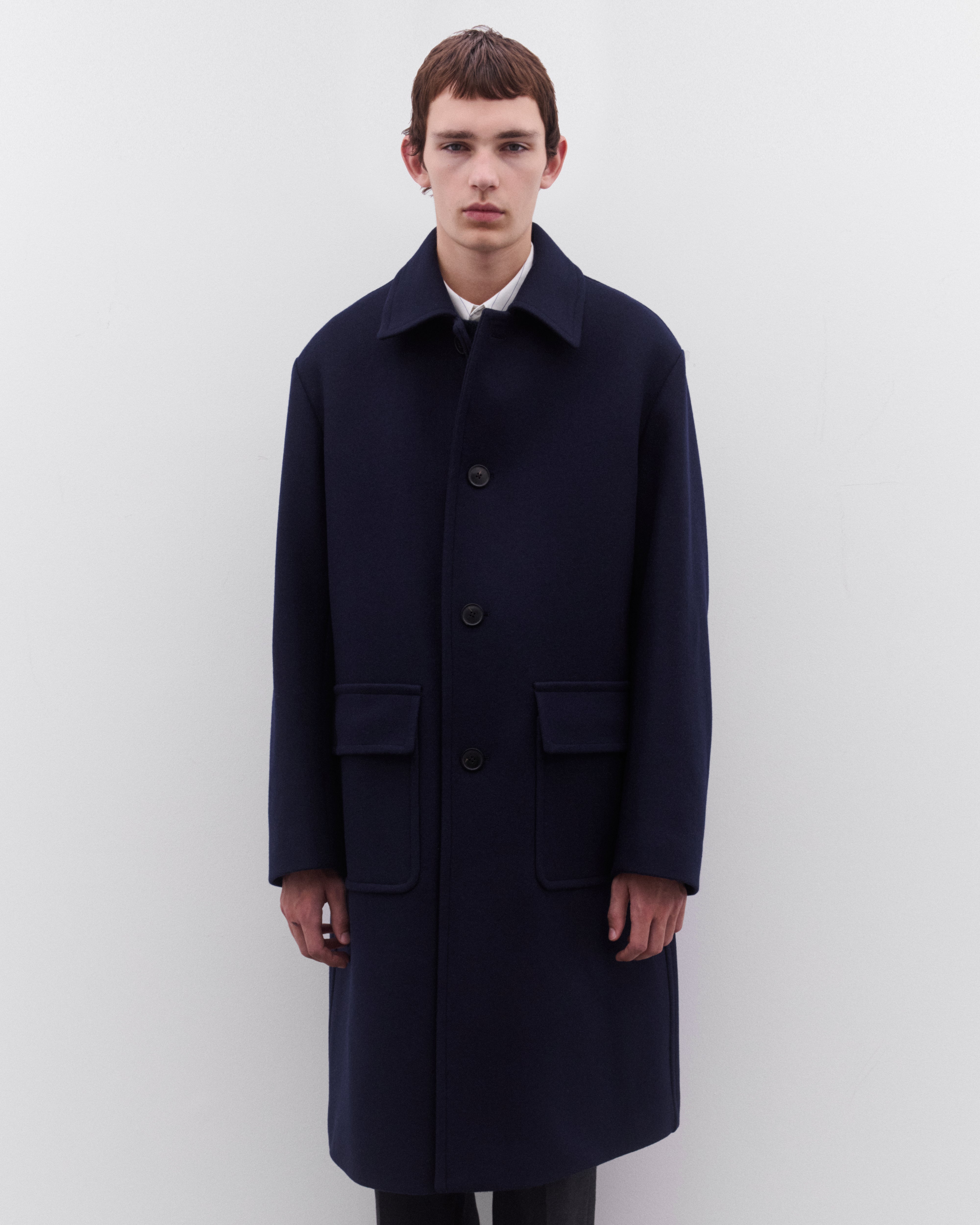 Dries Van Noten: Men's Car Coat (Navy) | Dover Street Market London