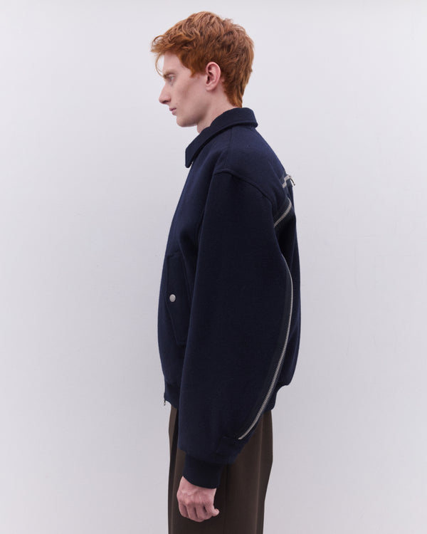 Dries Van Noten - Men’s Zip Bomber Jacket - (Navy)