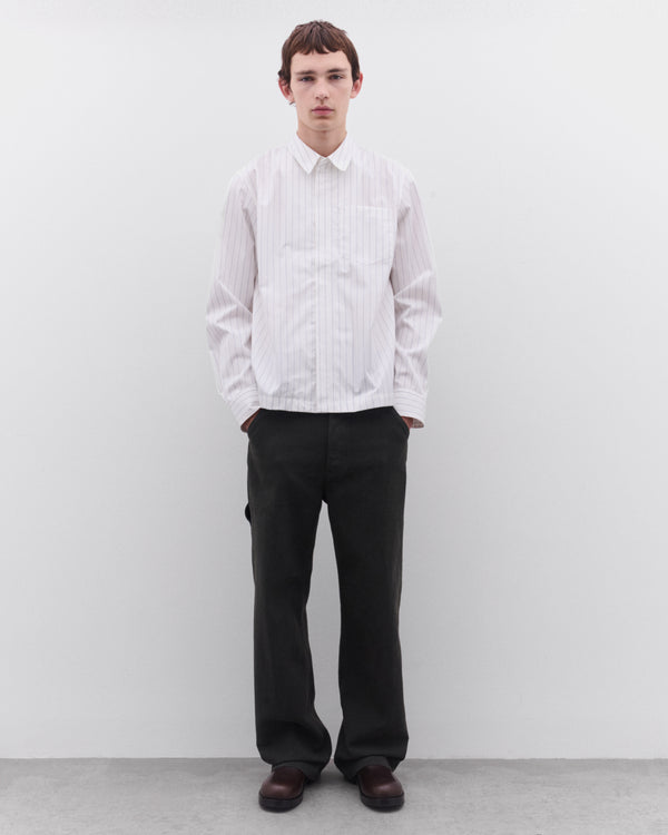 Dries Van Noten - Men’s Striped Shirt - (White/Navy)