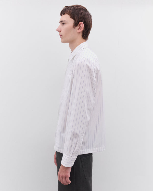 Dries Van Noten - Men’s Striped Shirt - (White/Navy)