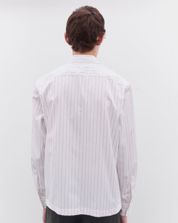 Dries Van Noten - Men’s Striped Shirt - (White/Navy)