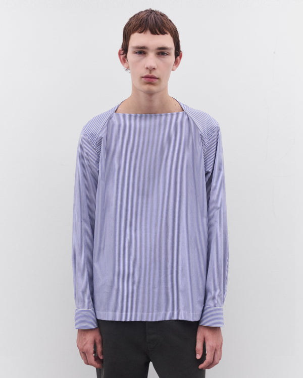 Dries Van Noten - Men’s Boat Neck Shirt - (Blue/White)