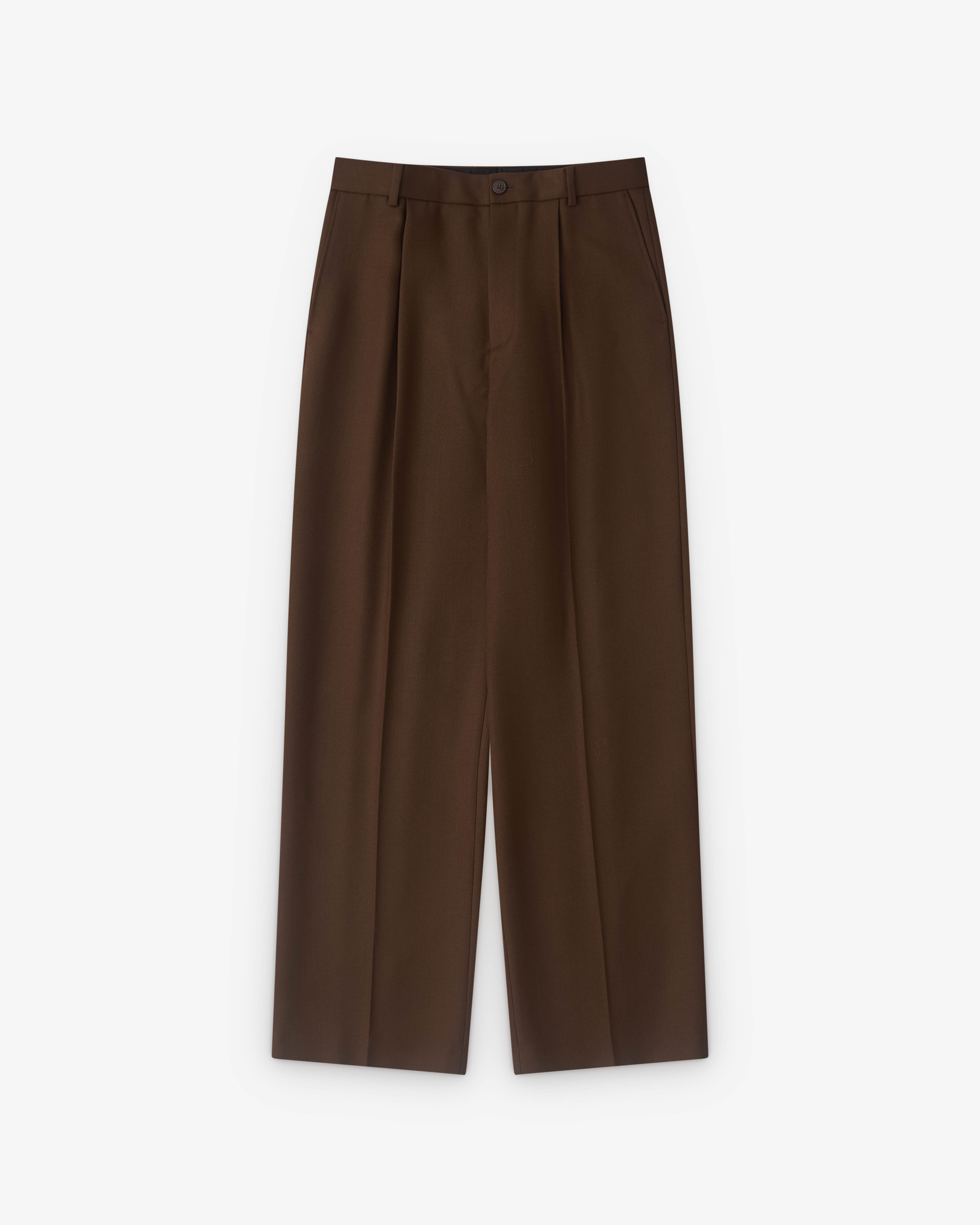Dries Van Noten: Men's Pleated Trouser (Mud) | Dover Street Market