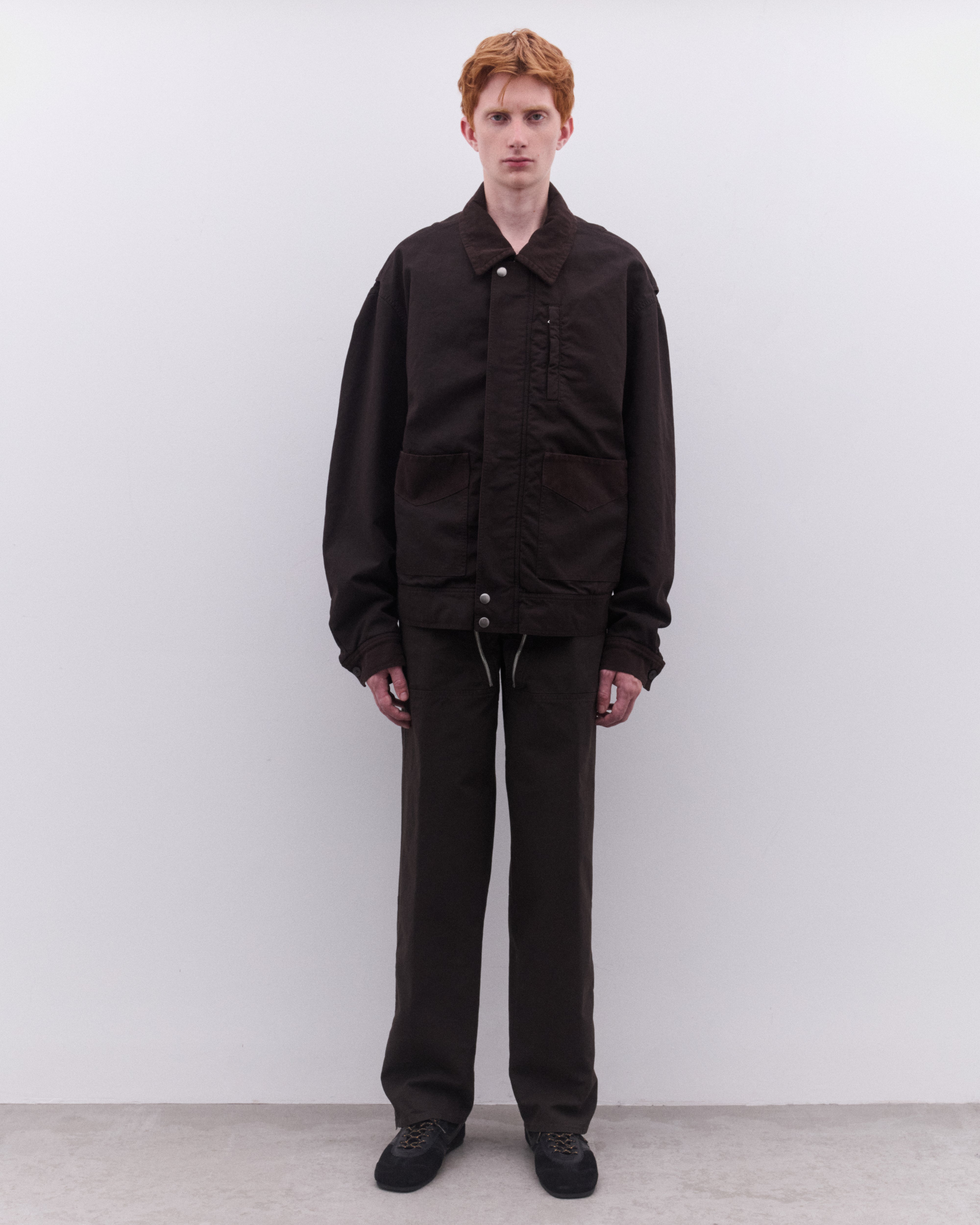 Dries Van Noten: Men's Zip Detail Trousers (Brown) | Dover Street