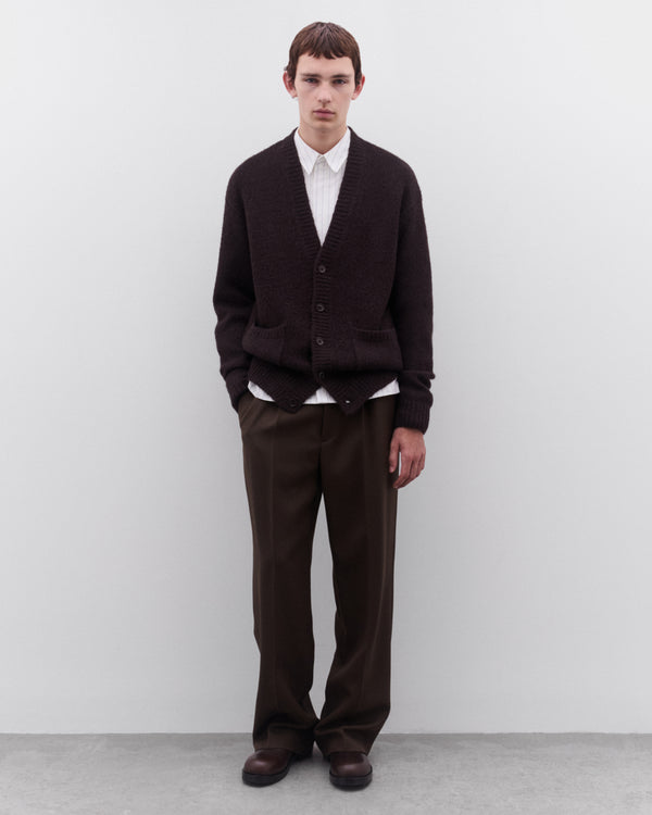 Dries Van Noten - Men’s V-Neck Cardigan - (Dark Brown)