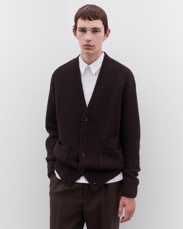 Dries Van Noten - Men’s V-Neck Cardigan - (Dark Brown)