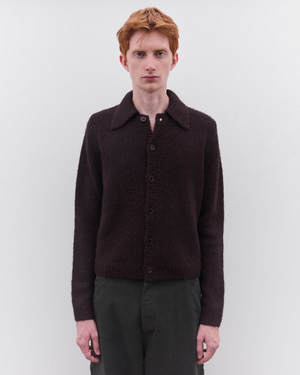 Dries Van Noten - Men’s Cropped Wool Cardigan - (Dark Brown)