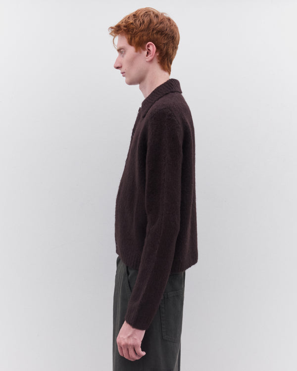 Dries Van Noten - Men’s Cropped Wool Cardigan - (Dark Brown)