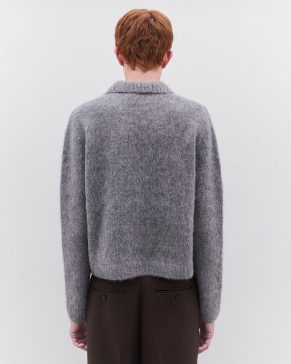 Dries Van Noten - Men’s Cropped Wool Cardigan - (Mid Grey)